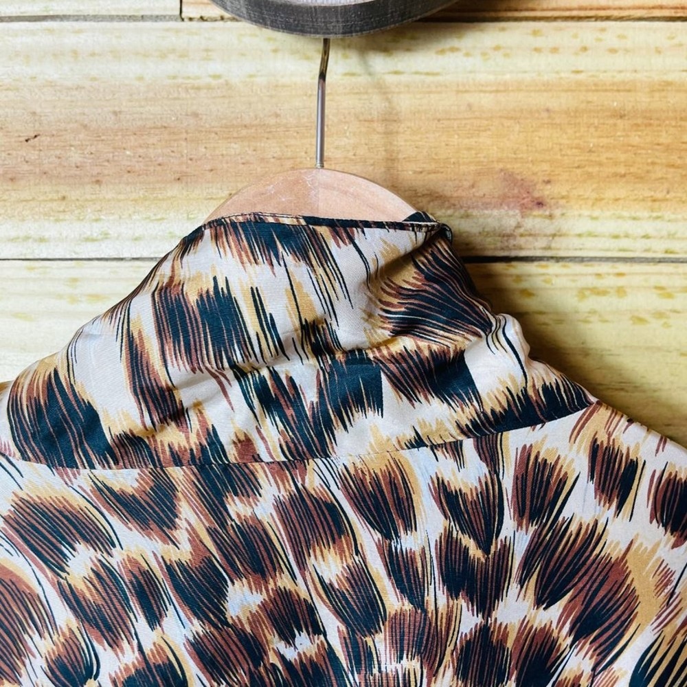 FUDA Int'l Women's Silk Vintage Leopard Bomber Jacket Size XXL - Picture 10 of 14